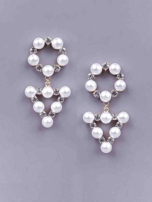 white metal drop earring - 18298503 - Very Small Image - 1