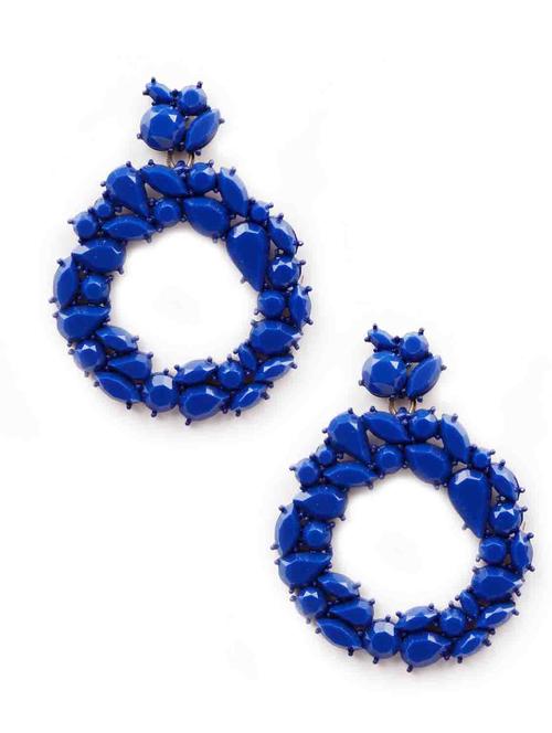 electric blue rounded hoop earrings - 18298518 - Very Small Image - 1