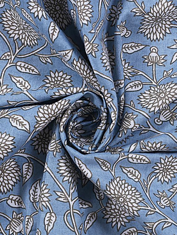 texstylers blue pure cotton 4 seater jaipuri print table cloth cover - 18299461 - Standard Image - 3