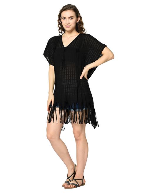 fringed hem checkered  top - 18299812 - Very Small Image - 1