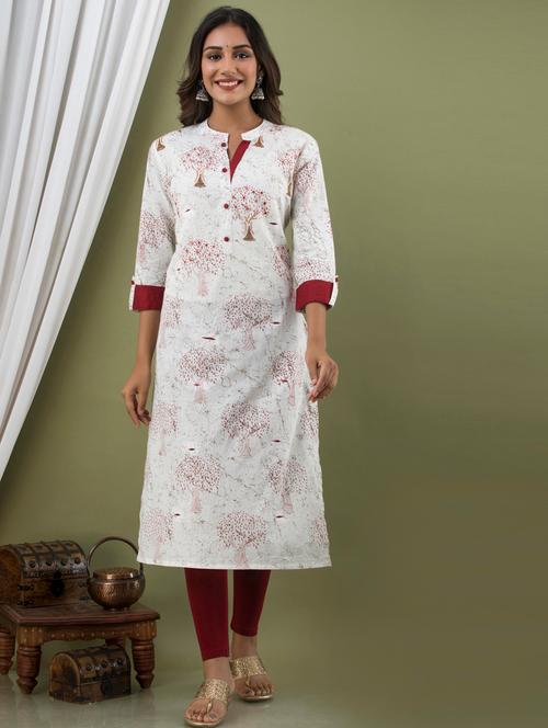 women's straight kurta - 18299885 - Very Small Image - 1