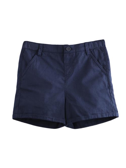 navy blue solid shorts  - 18300034 - Very Small Image - 1