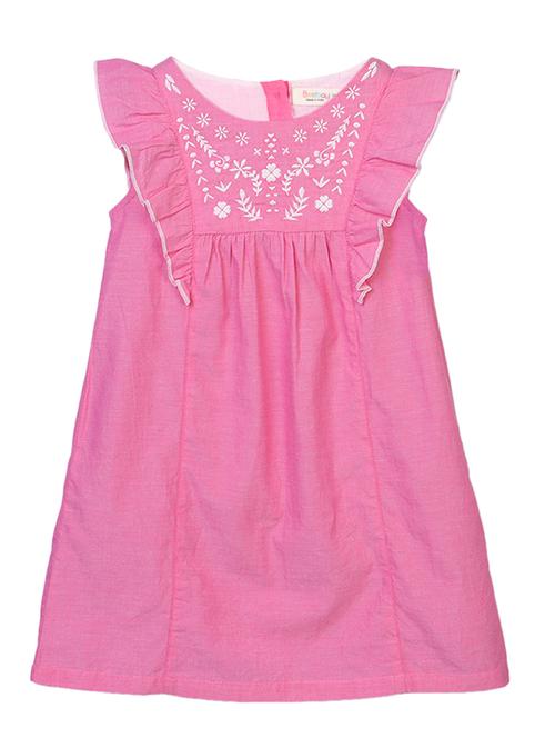 pink embroidered detail frock - 18300101 - Very Small Image - 1
