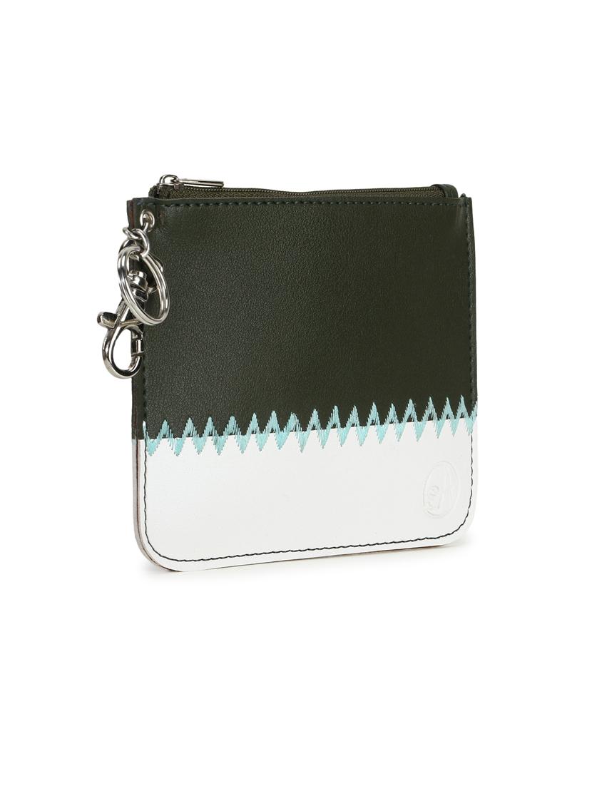 olive color block regular pouch - 18301546 - Standard Image - 3