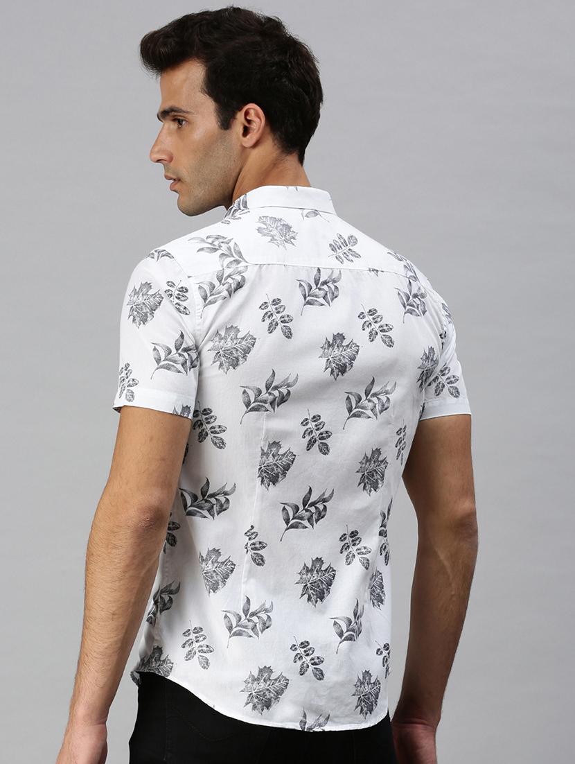 mens leaf print casual shirt - 18301723 - Standard Image - 2