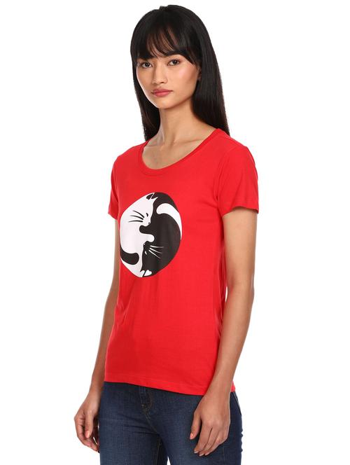 round neck graphic print t-shirt - 18301867 - Very Small Image - 1