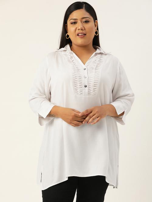 women solid three quarter sleeve straight kurta - 18303705 - Very Small Image - 1