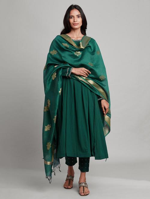 green woven dupatta - 18304575 - Very Small Image - 1