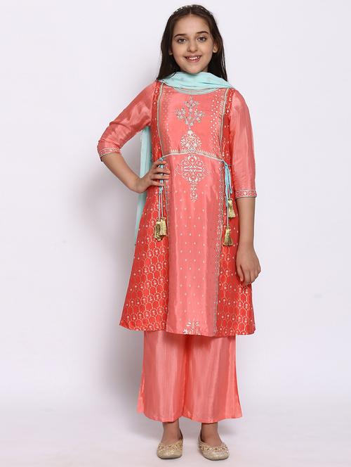 pink printed kurta palazzo set  - 18305446 - Very Small Image - 1