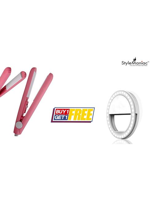 buy exclusive style maniac hair straightener & get mini slefie ring light free - 18305565 - Very Small Image - 1