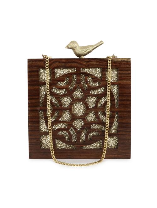 brown embellished box clutch - 18305592 - Very Small Image - 1