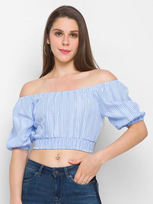 women's crop off shoulder top - 18305744 - Very Small Image - 1
