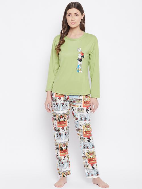 round neck printed nightwear pajama set - 18305793 - Very Small Image - 1