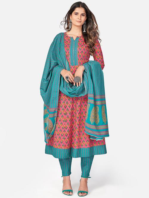 pink cotton suit  set - 18306085 - Very Small Image - 1