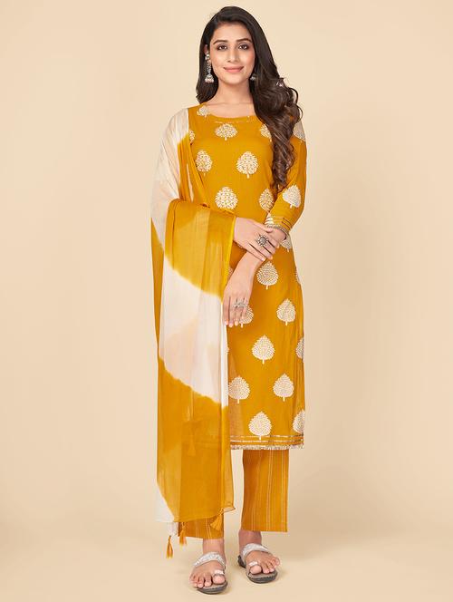 yellow cotton suit  set - 18306093 - Very Small Image - 1