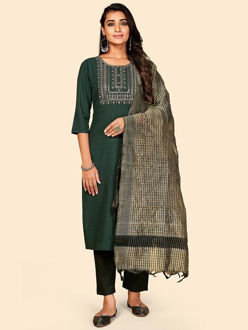 green cotton suit  set - 18306178 - Very Small Image - 1