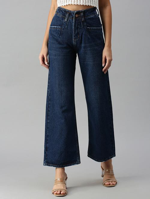 women's plain wide leg jeans - 18306494 - Very Small Image - 1