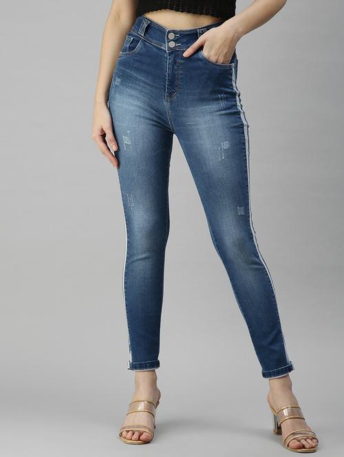 women's distress slim fit jeans - 18306559 - Very Small Image - 1
