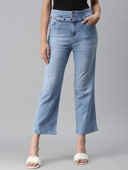 mid rise stone wash denim jean - 18306563 - Very Small Image - 1