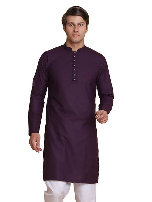 purple solid long kurtas kurta - 18307164 - Very Small Image - 1