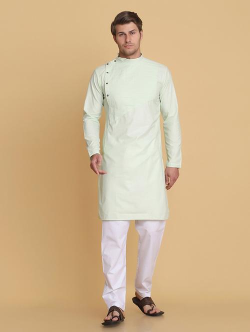 green solid long kurta - 18307167 - Very Small Image - 1