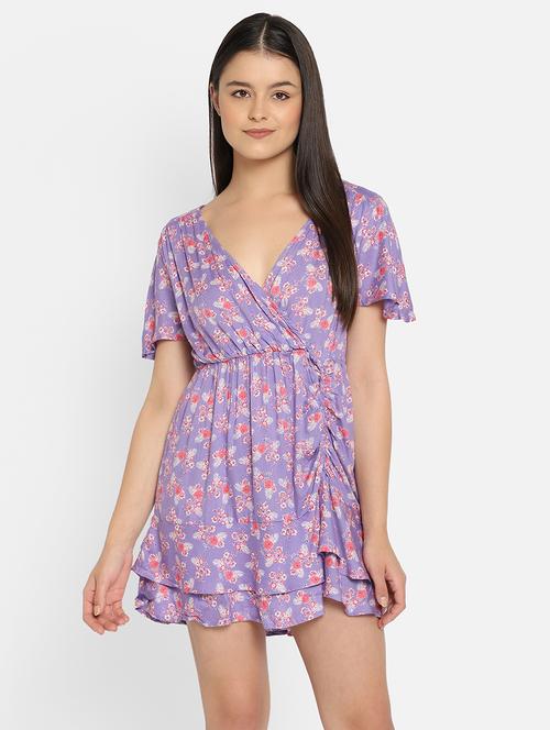 short-sleeved printed  layered dresses & tunic - 18307423 - Very Small Image - 1