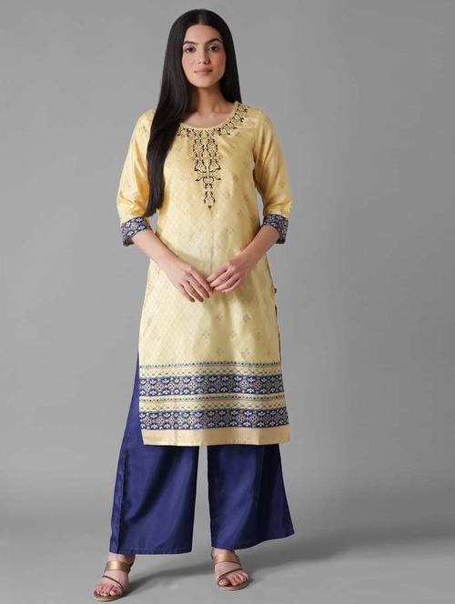 yellow modal kurta palazzo  set - 18308398 - Very Small Image - 1