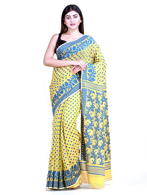 printed jamdani saree - 18308469 - Very Small Image - 1