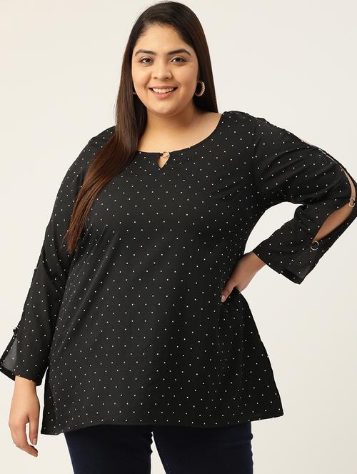 black polka dots regular top - 18308978 - Very Small Image - 1