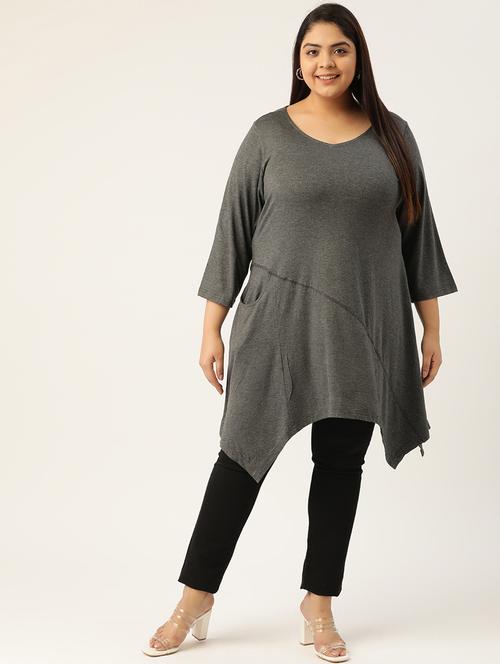 grey solid asymmetric top - 18309004 - Very Small Image - 1