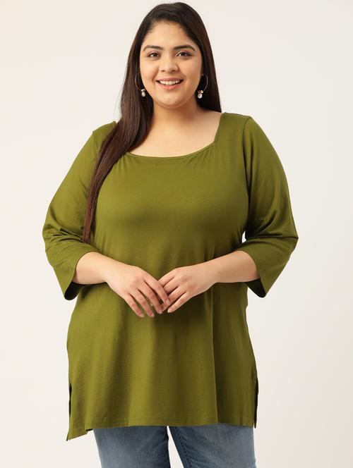 olive solid plus top - 18309014 - Very Small Image - 1