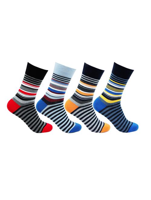 men pack of 4 striped above ankle length socks - 18309176 - Very Small Image - 1