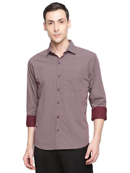 mens micro print formal shirt - 18309556 - Very Small Image - 1