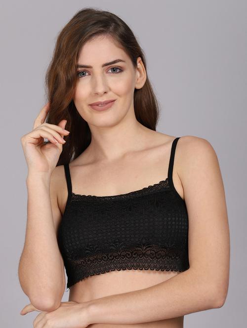 black solid bralette bra - 18310059 - Very Small Image - 1