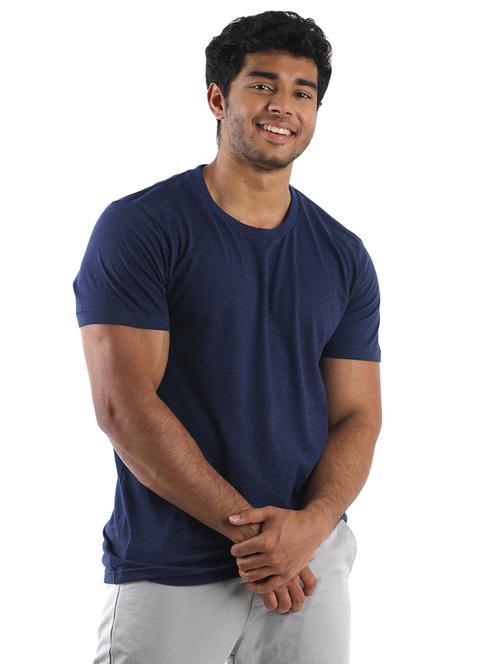 navy blue solid t-shirt - 18310332 - Very Small Image - 1