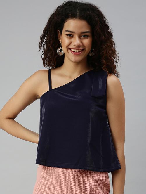 women's straight single shoulder top - 18310450 - Very Small Image - 1
