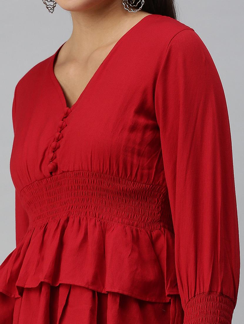 women's peplum v neck top - 18310545 - Standard Image - 4