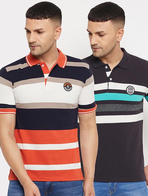 set of 2 striped polo t-shirt - 18311017 - Very Small Image - 1