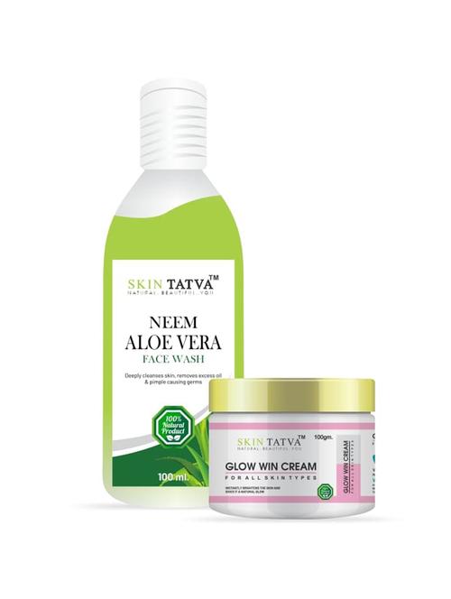 skin tatva neem aloevera face wash & glow win cream - 18312092 - Very Small Image - 1