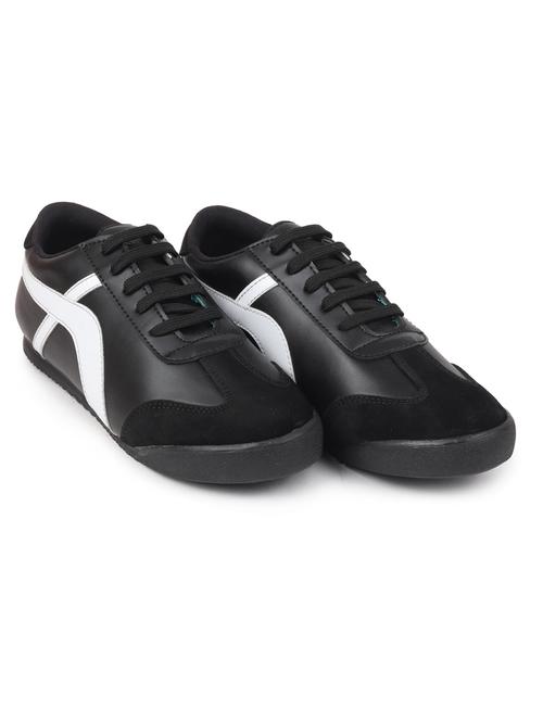 black pu lace up sneakers - 18312393 - Very Small Image - 1