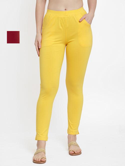 Set Of 2 Multi Colored Solid Legging - 18312553 - Very Small Image - 1