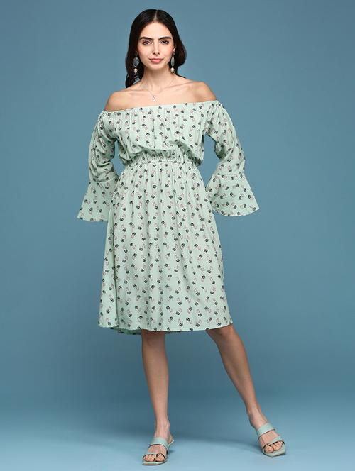 Women Printed Off Shoulder Dress - 18313174 - Very Small Image - 1