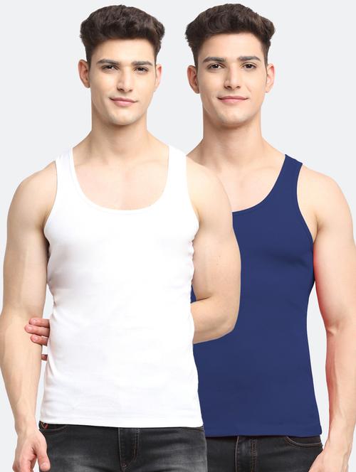 set of 2 solid cotton vest - 18313210 - Very Small Image - 1