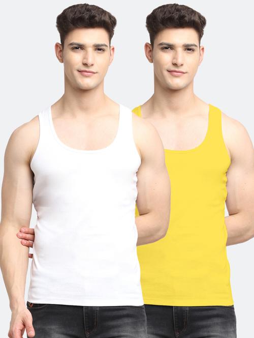 set of 2 solid cotton vest - 18313211 - Very Small Image - 1