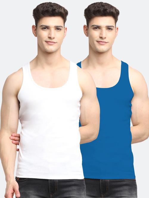 set of 2 solid cotton vest - 18313219 - Very Small Image - 1