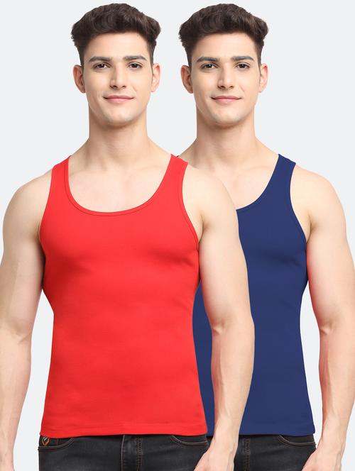 set of 2 solid cotton vest - 18313223 - Very Small Image - 1