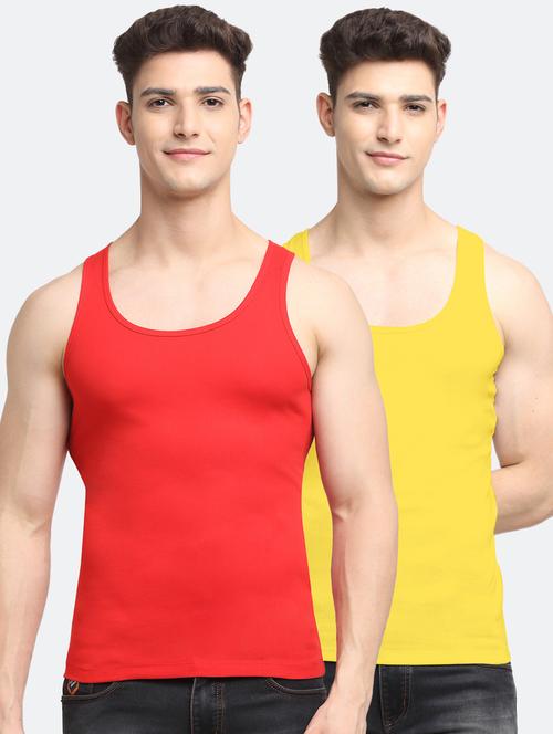 set of 2 solid cotton vest - 18313224 - Very Small Image - 1