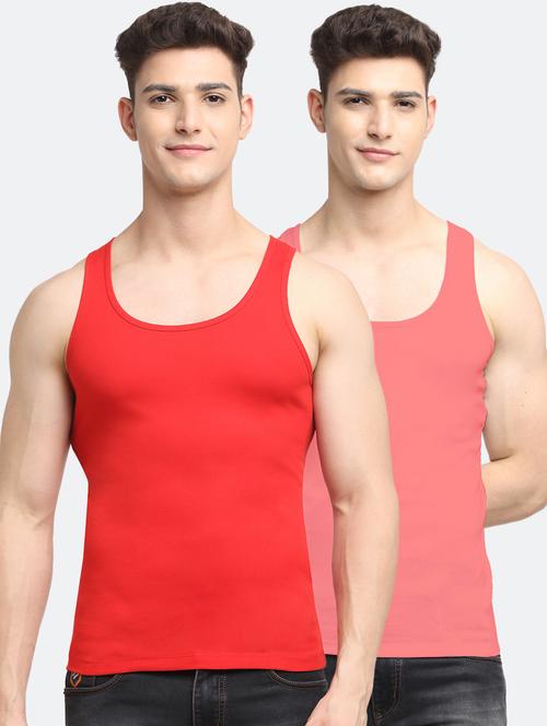 set of 2 solid cotton vest - 18313229 - Very Small Image - 1