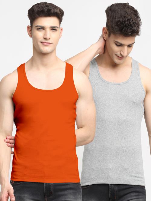 set of 2 solid cotton vest - 18313237 - Very Small Image - 1