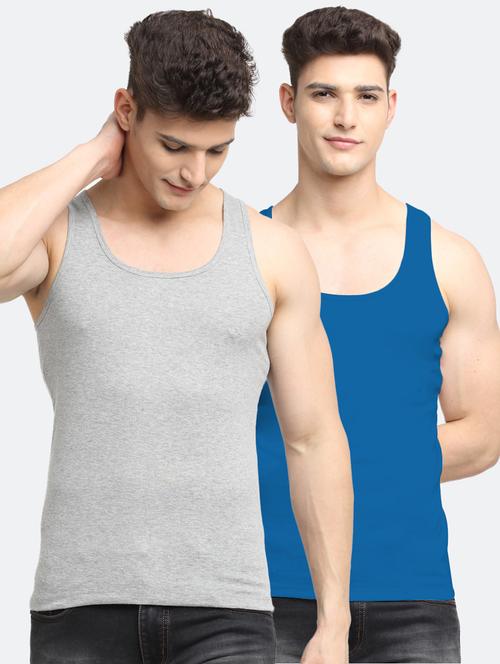 set of 2 solid cotton vest - 18313243 - Very Small Image - 1
